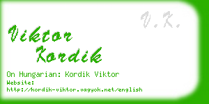 viktor kordik business card